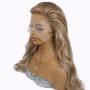 ✨20-22 In Layered Dark Ash Honey Blonde Ombre Brown Root Human Lace Wig READY!✨